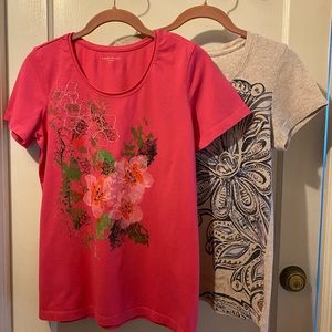 Bundle of 2 Short sleeve women’s shirts w/ design